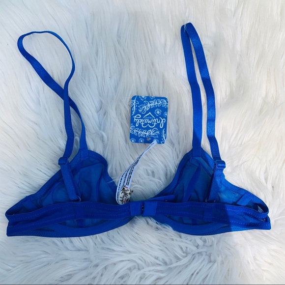 Free People Vex Mesh Triangle Bra in Blue - Picture 6 of 7